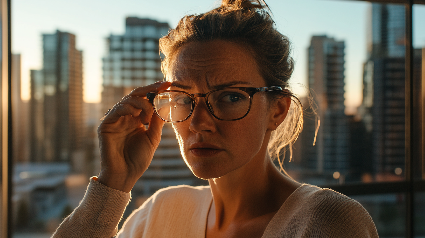 lindgaray_60127_A_cinematic_over-the-shoulder_shot_of_a_woman_r_859fa6c8-e1a9-4ecc-a1b1-85c19f580d9c mala graduación de gafas